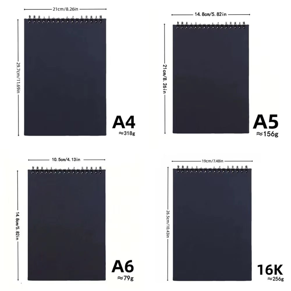 30 Sheets 8K 16K Coil Sketchbook Spiral Bound Eco-Friendly Thick Drawing Paper Acid Free A4 A5 A6 Artist Sketch Pad Oil Painting