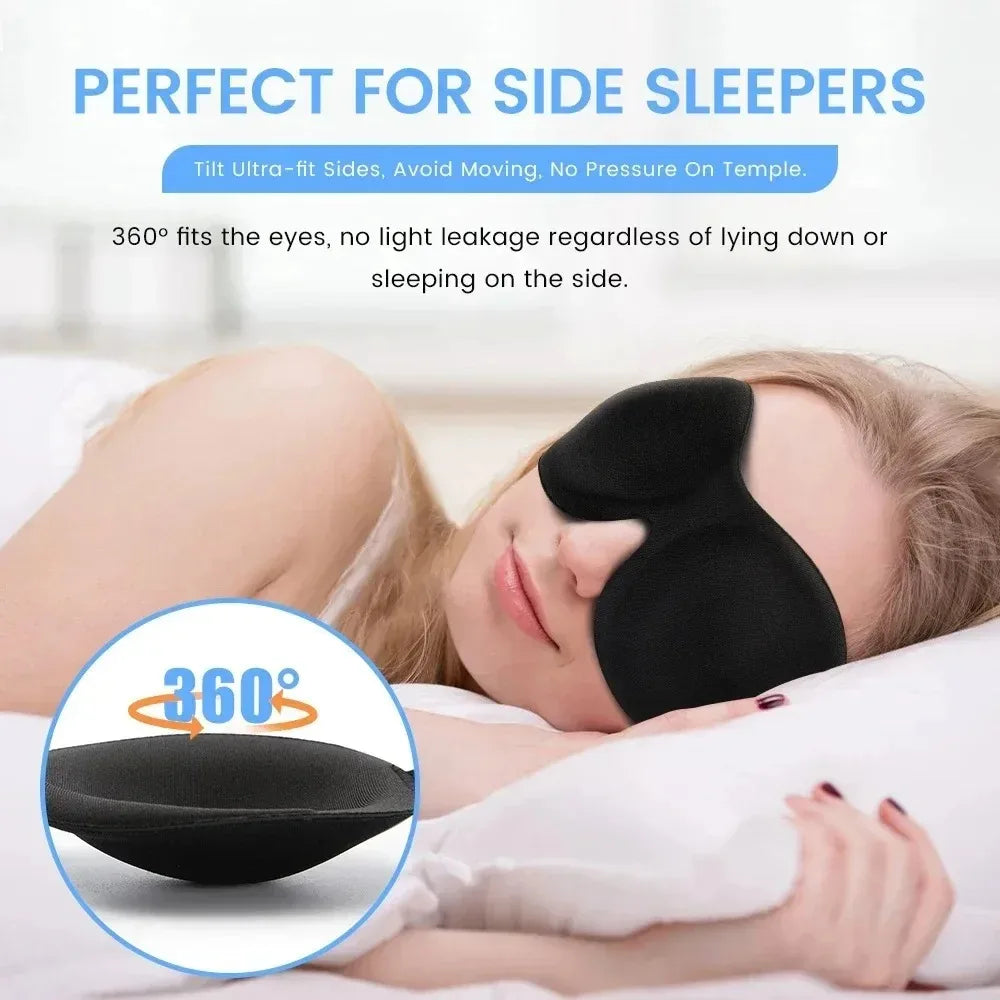 3D Concave Molded Night Sleep Mask Blindfold Sleeping Aid Soft Memory Foam Eye Mask for Sleeping Travel Blockout Light Eye Cover