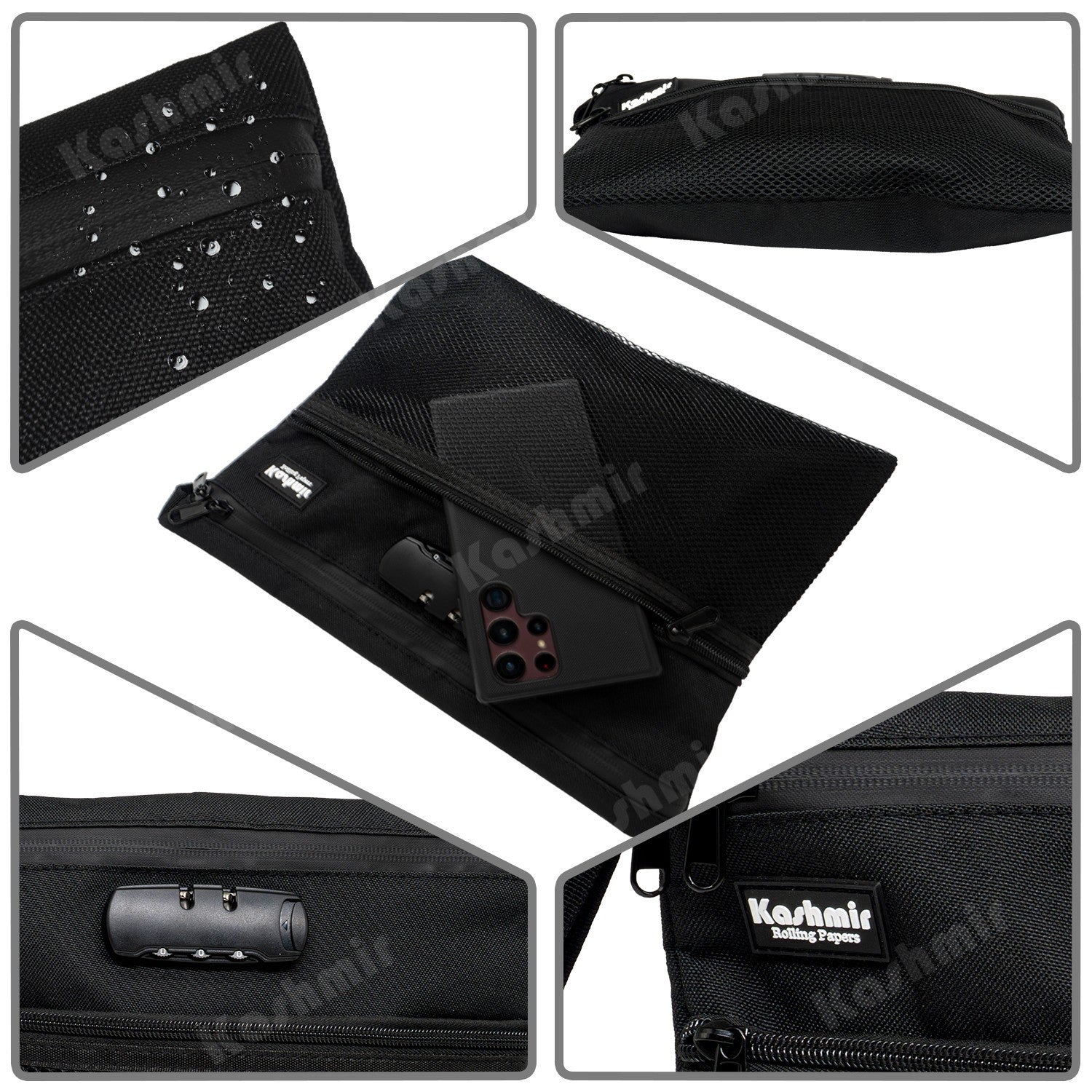 Kashmir Travel Bag Pouch 12X10 Large Money Bag Combination Lock Water Resistant