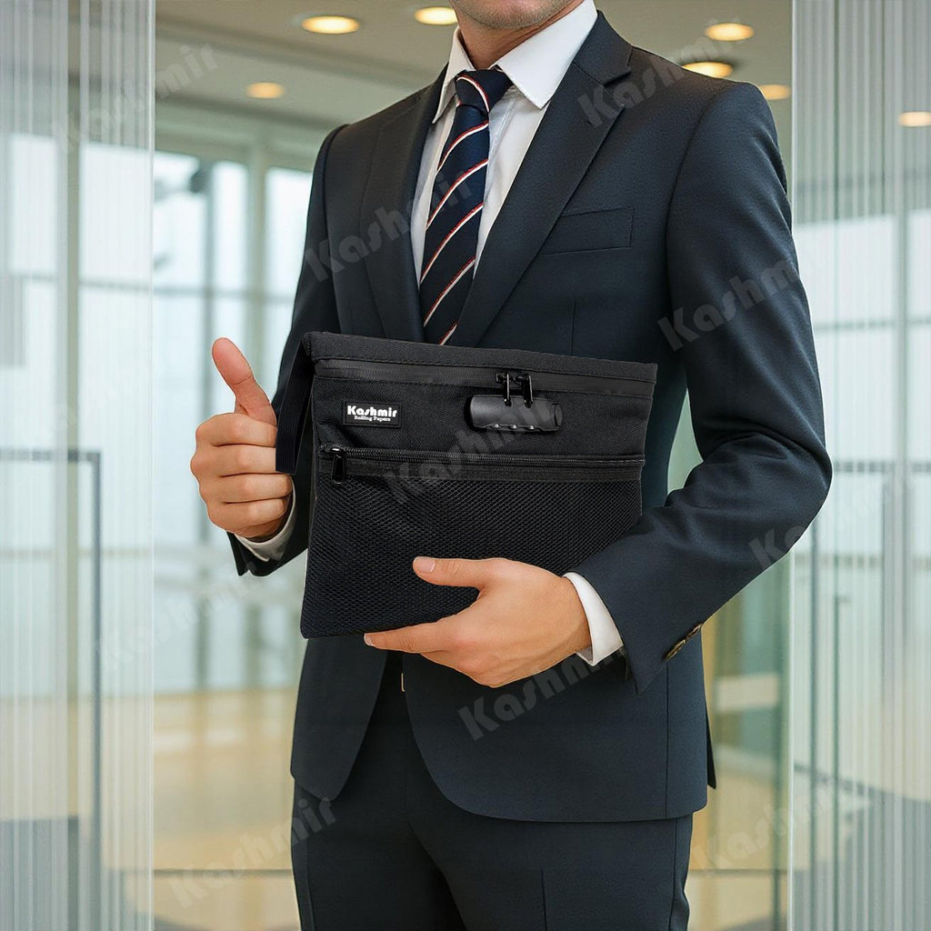 Kashmir Travel Bag Pouch 12X10 Large Money Bag Combination Lock Water Resistant